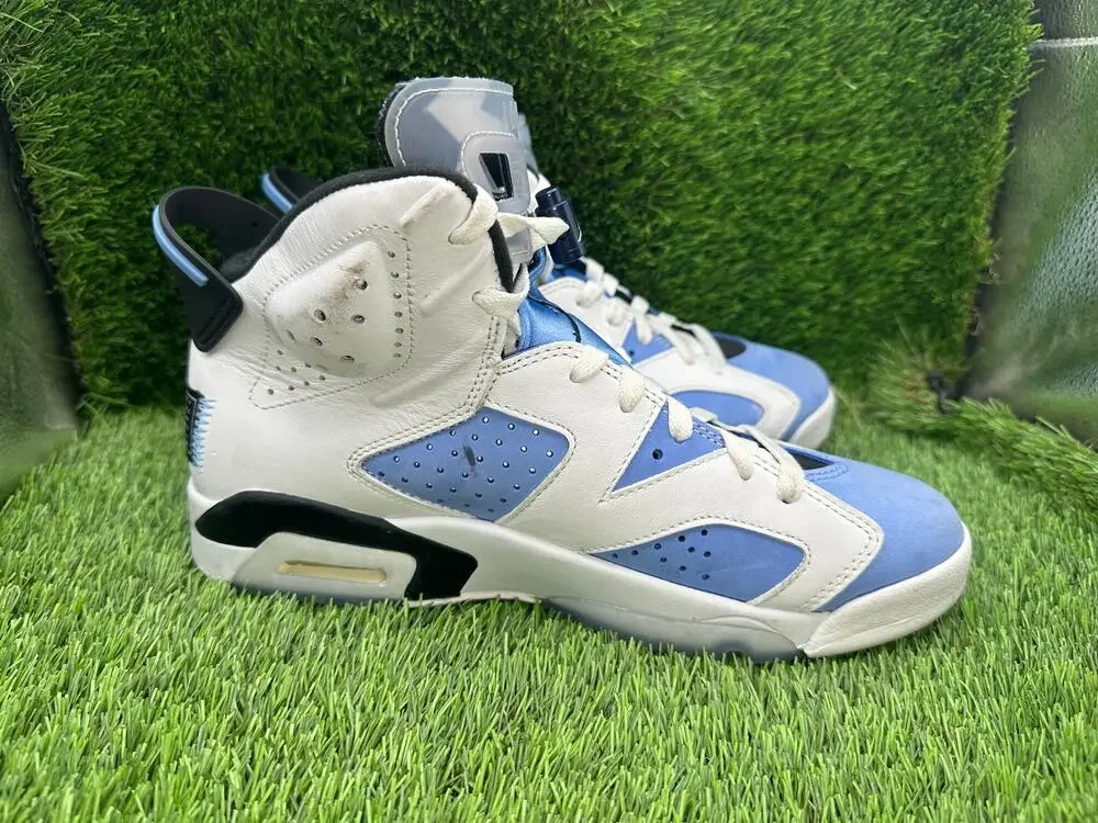 Air Jordan 6 Retro CT8529-410 Athletic Sneaker Mens 8.5 Blue Leather Basketball